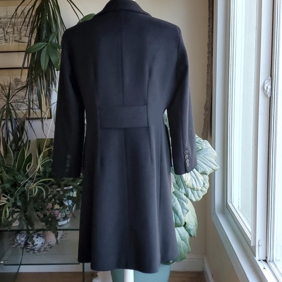 Anne Klein Tailored Classic Black 100% Wool Coat Mid Length Size 4 - Picture 10 of 16